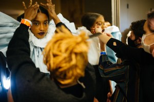 Backstage at Viktor and Rolf Couture Spring 2022