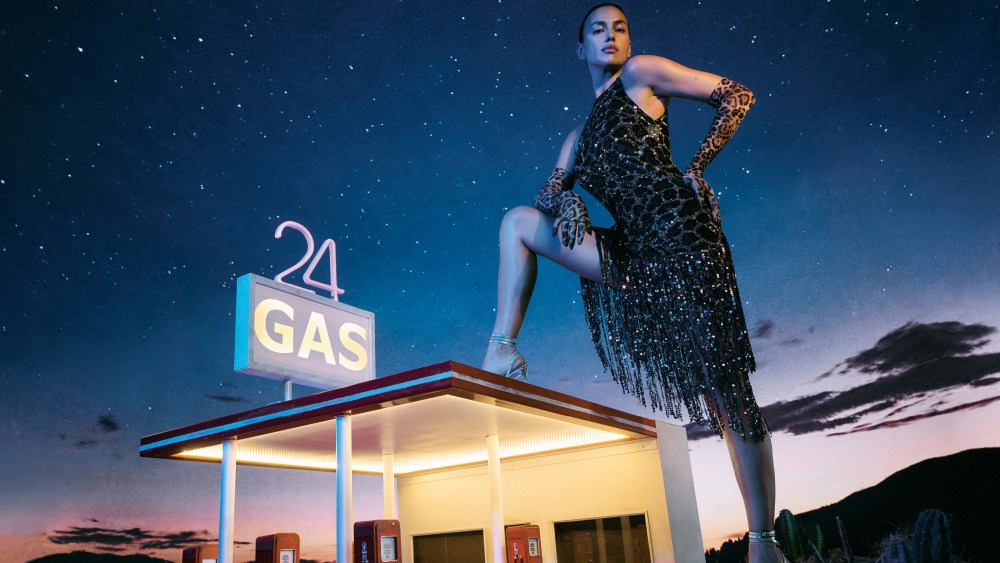 Irina Shayk in the Pinko spring 2022 advertising campaign.