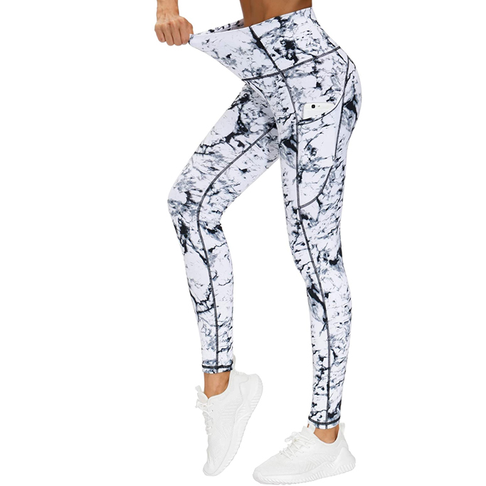 Black and white marbled leggings