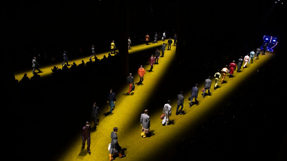 The Prada Men's Fall 2022 show finale.