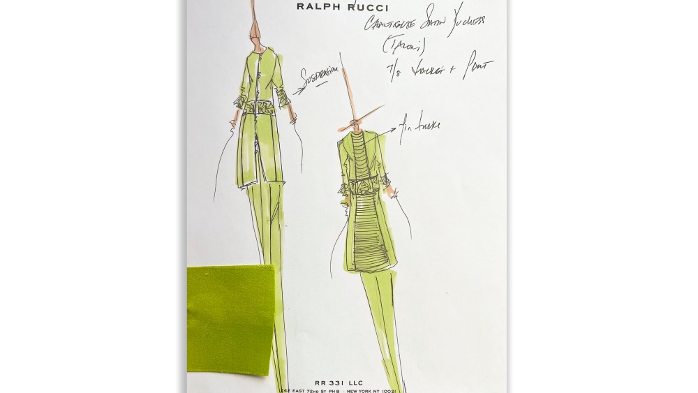 A sketch by Ralph Rucci for his latest couture collection.