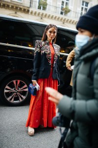 Street style at Paris Haute Couture Week Spring 2022.
