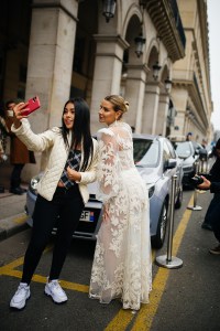 Street style at Paris Haute Couture Week Spring 2022.