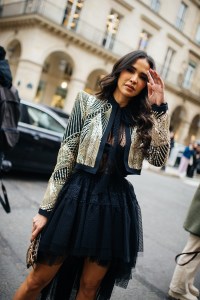 Street style at Paris Haute Couture Week Spring 2022.