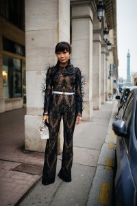Street style at Paris Haute Couture Week Spring 2022.