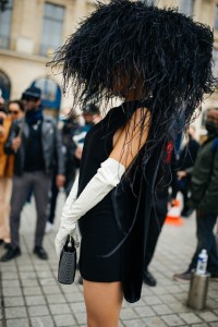 Street style at Paris Haute Couture Week Spring 2022.