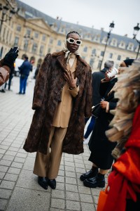 Street style at Paris Haute Couture Week Spring 2022.