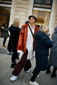 Street style at Paris Haute Couture Week Spring 2022.