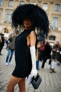 Street style at Paris Haute Couture Week Spring 2022.