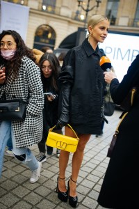Street style at Paris Haute Couture Week Spring 2022.