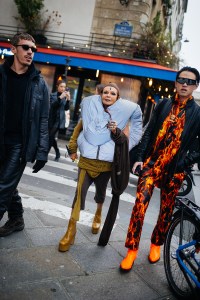 Street style at Paris Haute Couture Week Spring 2022.