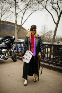 Street style at Paris Haute Couture Week Spring 2022.