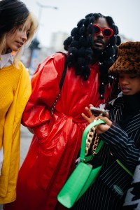 Street style at Paris Haute Couture Week Spring 2022.