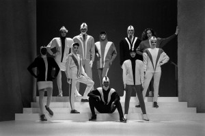 Thierry Mugler celebrated the tenth anniversary of his ready to wear label with the first commerical runway show, 1984.