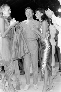 Designer Thierry Mugler on the runway at his RTW Spring 1981 show.