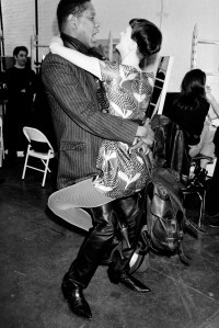 Model Kristen McMenamy and Andre Leon Talley in 1992