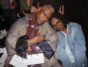 Andre Leon Talley and Whoopi Goldberg front row at Marc Jacobs