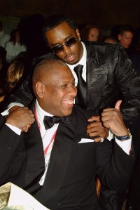 Andre Leon Talley and Sean Combs attend the 2002 CFDA Awards Ceremony at the New York Public Library in New York City.