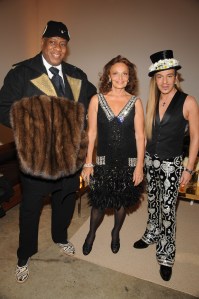 Andre Leon Talley, Diane von Furstenberg and John Galliano attend the 2008 CFDA/Vogue Fashion Fund dinner at Skylight Studios.