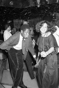 Andre Leon Talley dancing at Regine's after the opening of the Emanuel Ungaro boutique on Madison Avenue in New York