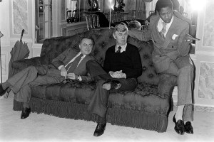 Pierre Berge, editors John Fairchild and Andre Leon Talley in 1979