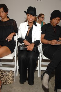 Singer Janet Jackson attends Malandrino's spring 2008 runway show at Chelsea Art Museum in New York City.