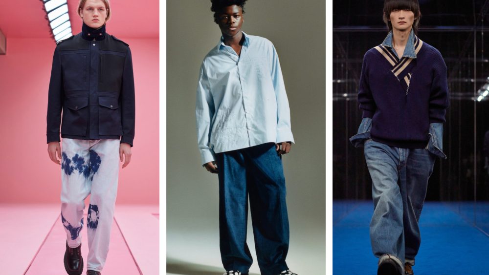 Decorated or left raw, denim played a key role in Fall/Winter 22-23 collections and presentations at men's fashion week. 