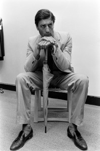 Portrait of designer Nino Cerruti after his fall 1979 menswear collection presentation.