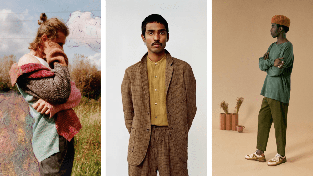 From left: Looks from Waste Yarn Project, Itoh and Umòja.