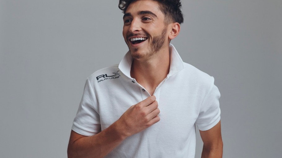 Ralph Lauren RLX Clarus polo shirt. The polo's recycled cotton fibers have been "enhanced" with performance properties such as moisture wicking and quick drying.