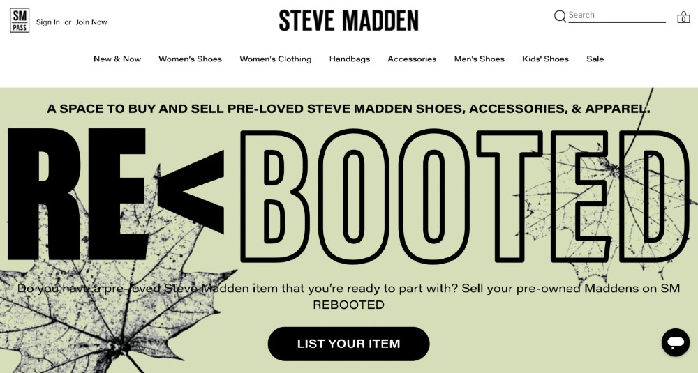 Steve Madden launched its secondhand buying and selling platform, Re-Booted, this week.