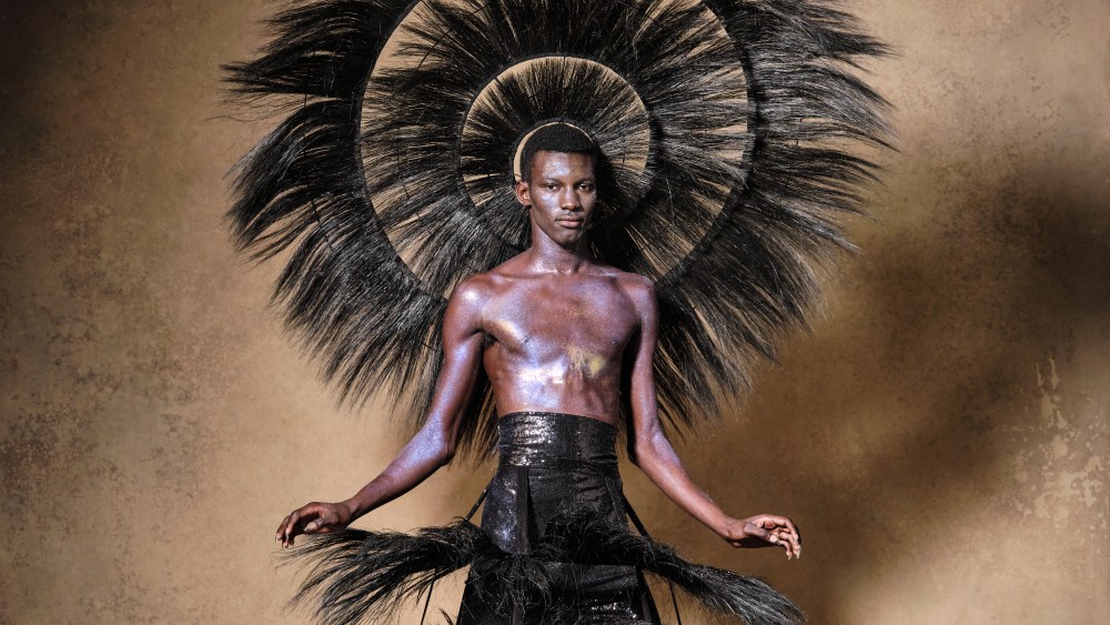 A look from Harris Reed's '60 Years a Queen' collection
