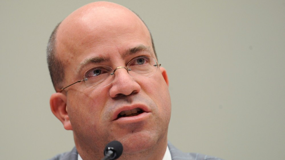 NBC Universal President and Chief Executive Officer Jeff Zucker testifies on Capitol Hill in Washington, Thursday, Feb. 25, 2010, during the House Judiciary Committee hearing on competition in the media and entertainment distribution market. (AP Photo/Susan Walsh)