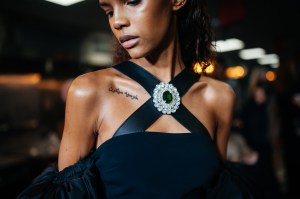Backstage at David Koma RTW Fall 2022 on February 20, 2022 in London