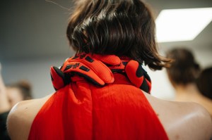Backstage at David Koma RTW Fall 2022 on February 20, 2022 in London