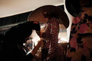 Backstage at Richard Quinn RTW Fall 2022 on February 19, 2022 in London