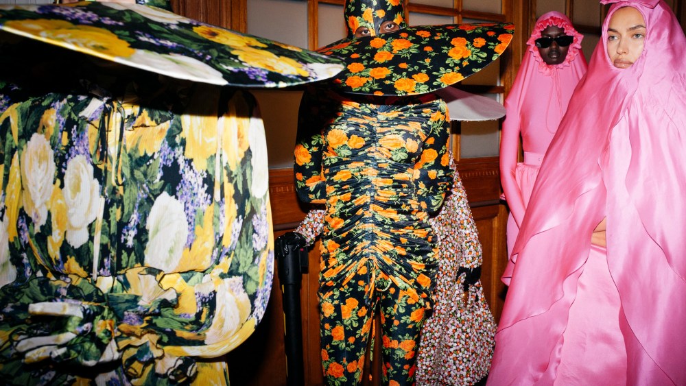Backstage at Richard Quinn RTW Fall 2022 on February 19, 2022 in London