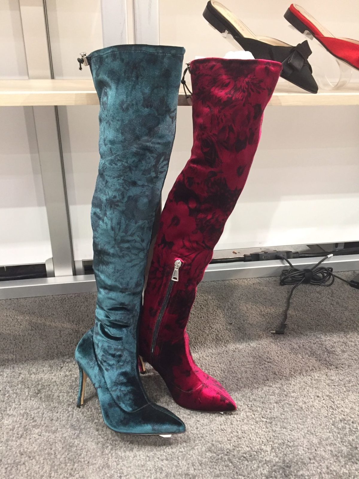 Footwear trends at the February Magic and Project shows saw metallic shine, thick soles and over-the-knee velvet boots.