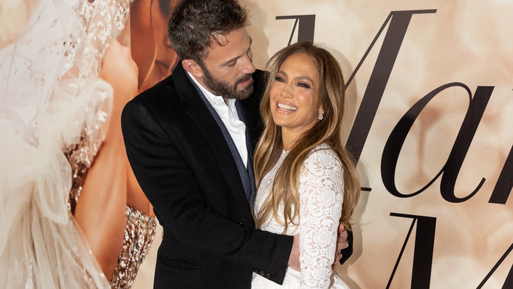 Ben Affleck and Jennifer Lopez at the "Marry Me" screening held at the DGA Theater on February 8, 2022 in Los Angeles, California.
