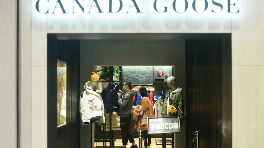 People shop in a store of Canada Goose in Hangzhou, China.