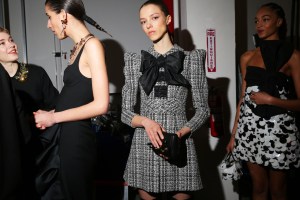 Backstage at Carolina Herrera RTW Fall 2022 ​on February 14, 2022 in New York.