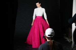Backstage at Carolina Herrera RTW Fall 2022 ?on February 14, 2022 in New York.