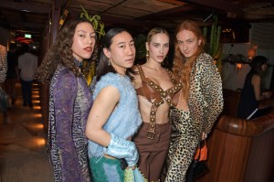 LONDON, ENGLAND - FEBRUARY 21: (2L to R)  Chet Lo, Maxim Magnus and Harris Reed attend the Perfect Magazine LFW party hosted by Katie Grand & Bryan Tambao aka Bryanboy at The Standard with BY FAR & ANTI-AGENCY, celebrating Perfect issue 2, on February 21, 2022 in London, England.  (Photo by David M. Benett/Dave Benett/Getty Images for Perfect Magazine)