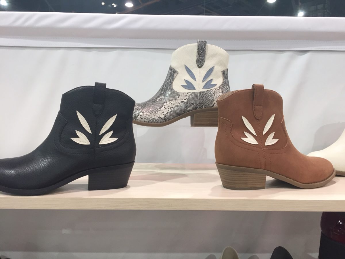 Footwear trends at the February Magic and Project shows saw metallic shine, thick soles and over-the-knee velvet boots.