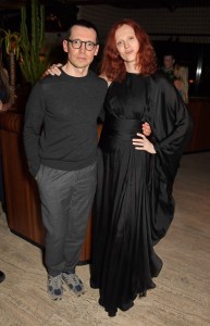LONDON, ENGLAND - FEBRUARY 21:  Erdem Moralioglu and Karen Elson attend the Perfect Magazine LFW party hosted by Katie Grand & Bryan Tambao aka Bryanboy at The Standard with BY FAR & ANTI-AGENCY, celebrating Perfect issue 2, on February 21, 2022 in London, England.  (Photo by David M. Benett/Dave Benett/Getty Images for Perfect Magazine)