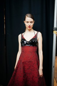 Backstage at Erdem RTW Fall 2022 ​on February 21, 2022 in City.