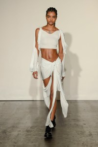 Runway at Fashion East- Jawara Alleyne RTW Fall 2022 on February 20, 2022 in London