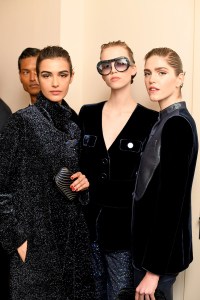 Backstage at Giorgio Armani RTW Fall 2022
