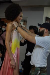 Backstage at Halpern RTW Fall 2022 ​on February 19, 2022 in City.