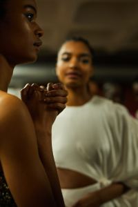 Backstage at Halpern RTW Fall 2022 ​on February 19, 2022 in City.